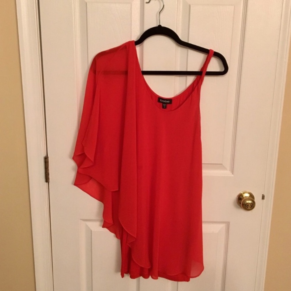 Red one arm dress